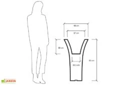 Pot De Fleurs Polyéthylène Patio H85 L48 (pls. Coloris) -Garantia Boutique pot fleurs plastique rotomoule polyethylene blanc gris 18l 4