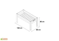 Potager Surélevé En Bois Traité Gardenbrico XL80 : 160 Cm -Garantia Boutique potager sureleve table culture bois traite hortalia gardenbrico xl80 4
