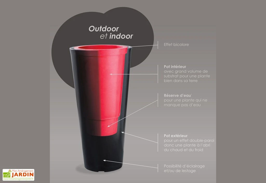 Pot De Fleurs En Plastique Colors Open S Simple Ou Double Paroi (Ø60 X 60 Cm) 4 Pot De Fleurs En Plastique Colors Open S Simple Ou Double Paroi (Ø60 X 60 Cm) – Image 2
