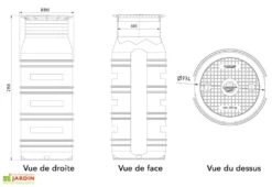 Puits En Polyéthylène à Enterrer 950 L -Garantia Boutique puits polyethylene a enterrer plastique 950l 2