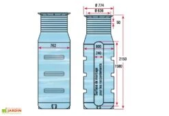 Puits En Polyéthylène à Enterrer 950 L -Garantia Boutique puits polyethylene a enterrer plastique 950l 3