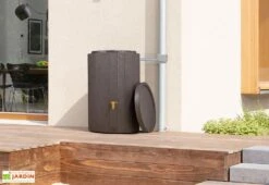 Garantia Récupérateur D’eau De Pluie 220 L Avec Robinet Et Collecteur – Madera -Garantia Boutique recuperateur eau pluie effet bois 220l madera