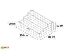 Carré Potager 3 étages En Bois De Pin Traité - 120 X 80 X 40 Cm -Garantia Boutique schema carre potager 3 etages bois