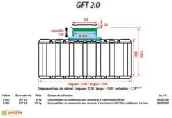 Cuve Récupérateur D'Eau Enterrée Projekt 2000 L -Garantia Boutique schema cuve plate gft2000 3