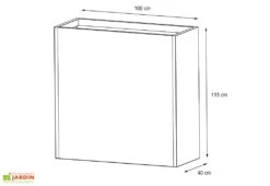 Jardinière En Métal Thermolaqué Profondeur Ajustable - 100 X 40 X 115 Cm -Garantia Boutique schema dimensions jardiniere hg08975801 1