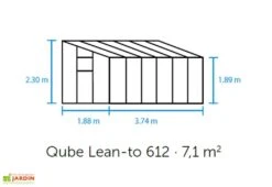 Halls Serre De Jardin Adossée En Verre Trempé Qube Lean-to 612 – 7,1 M² -Garantia Boutique schema serre adossee halls qube