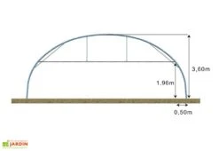 Serre Professionnelle Richel En Acier Et Polyéthylène 8 X 50 M -Garantia Boutique schema serre tunnel richel 8x50m