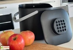 Seau à Compost En Polypropylène Noir - 18,5 X 18,5 X 22 Cm