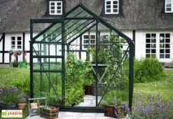Halls Serre De Jardin En Aluminium Et Verre Trempé Popular 106 - 6,2 M² -Garantia Boutique serre alu verre trempe popular 106 vert