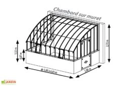Serre Adossée Ancienne En Aluminium Et Verre Trempé 4mm Chambord 380x280 -Garantia Boutique serre ancienne en aluminium et verre trempe 4mm chambord schema 1