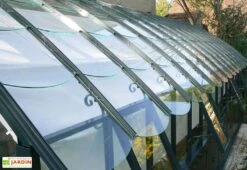 Serre Adossée Ancienne En Aluminium Et Verre Trempé 4mm Chambord 380x280 -Garantia Boutique serre ancienne en aluminium et verre trempe 4mm chambord toit 1