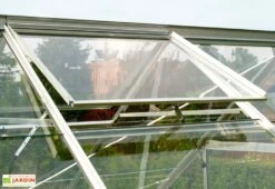 Serre De Jardin En Verre Trempé Lams 14,4 M² - Laurus Alu Naturel -Garantia Boutique serre de jardin verre trempe aluminium gris anthracite uranus laurus 14500 lams naturel 2