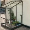 Serre De Jardin Adossée En Verre Lams 1,7 M² - Melissa Anthracite -Garantia Boutique serre jardin adossee aluminium anthracite verre trempe melissa ida lams 1600