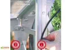 Serre De Jardin Adossée En Verre Lams 0,9 M² - Melissa Anthracite -Garantia Boutique serre jardin adossee aluminium anthracite verre trempe melissa ida lams 3