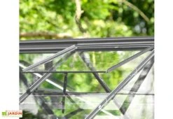 Serre De Jardin Adossée En Verre Lams 4,9 M² - Melissa Anthracite -Garantia Boutique serre jardin adossee aluminium anthracite verre trempe melissa ida lams 4 3
