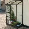 Serre De Jardin Adossée En Verre Lams 0,9 M² - Melissa Anthracite -Garantia Boutique serre jardin adossee aluminium anthracite verre trempe melissa ida lams 900
