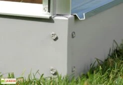 Serre De Jardin Adossée En Verre Lams 1,3 M² - Melissa Alu Naturel -Garantia Boutique serre jardin adossee aluminium verre trempe melissa 4