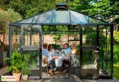 Jardin D’Hiver En Verre Trempé Alu Anthracite 13,5 M² – Juliana Oase -Garantia Boutique serre jardin aluminium anthracite verre trempe juliana oase 8