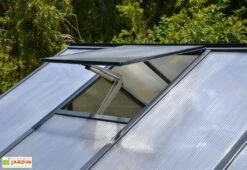 Serre De Jardin En Aluminium Et Polycarbonate Glory 11,8 M² - Grise -Garantia Boutique serre jardin aluminium polycarbonate glory 11 8 m 2