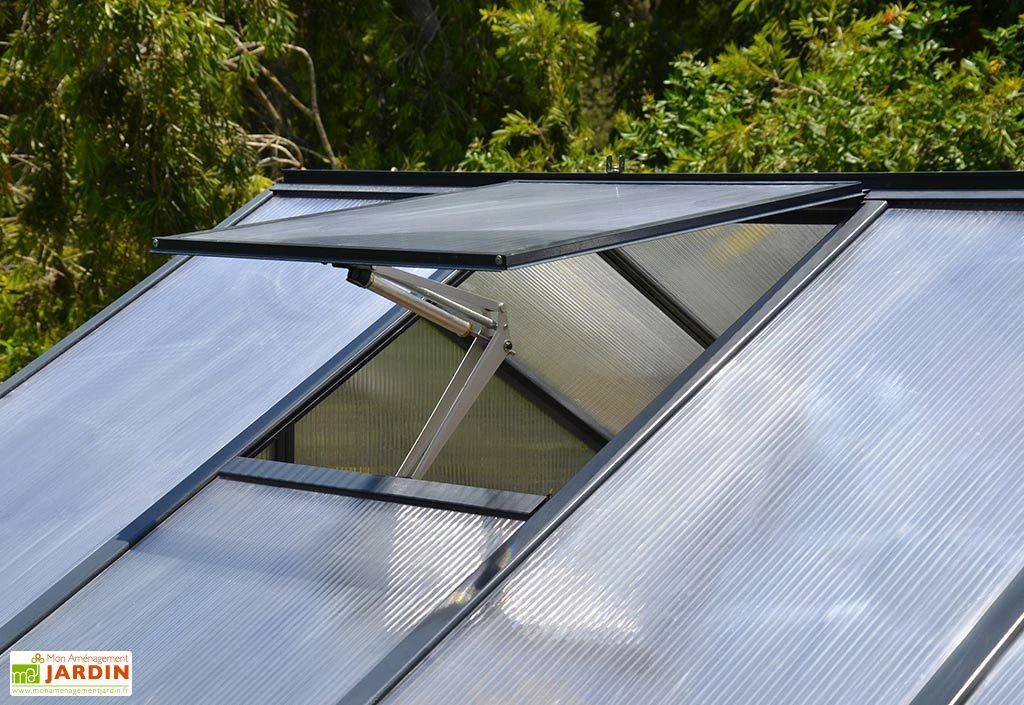 Serre De Jardin En Aluminium Et Polycarbonate Glory 14,7 M² - Grise 6 Serre De Jardin En Aluminium Et Polycarbonate Glory 14,7 M² - Grise – Image 4