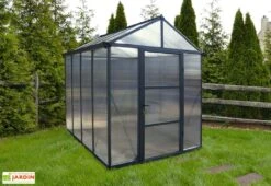 Serre De Jardin En Aluminium Et Polycarbonate Glory 4,7 M² - Grise