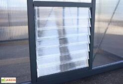 Serre De Jardin En Aluminium Et Polycarbonate Glory 8,9 M² - Grise -Garantia Boutique serre jardin aluminium polycarbonate glory 8 9 m 9