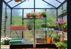 Serre De Jardin En Aluminium Et Polycarbonate Glory 14,7 M² - Grise 10 Serre De Jardin En Aluminium Et Polycarbonate Glory 14,7 M² - Grise -Garantia Boutique serre jardin aluminium polycarbonate glory palram 1 2