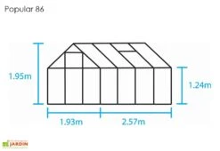 Halls Serre De Jardin En Aluminium Et Verre Horticole Popular 86 (5 M²) -Garantia Boutique serre jardin aluminium verre horticole popular 86 5m 3