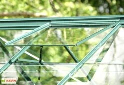 Serre De Jardin En Alu Et Verre Trempé Lams 12,9 M² - Aloé Vert -Garantia Boutique serre jardin aluminium verre trempe aloe 13m2 vert 6