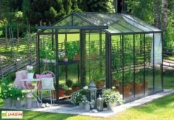 Serre De Jardin En Aluminium Et Verre Trempé Essentia 9 M²