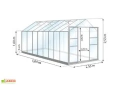 Serre De Jardin En Alu Et Verre Trempé Lams 12,9 M² - Laurus Alu Naturel -Garantia Boutique serre jardin aluminium verre trempe laurus lams 13m2