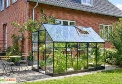 Garantia Boutique -Garantia Boutique serre jardin aluminium verre trempe qube 610 noir 64m