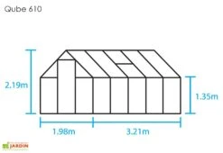 Halls Serre De Jardin En Aluminium Et Verre Trempé Qube 610 Noir 6,4 M² -Garantia Boutique serre jardin aluminium verre trempe qube 610 noir 64m 3