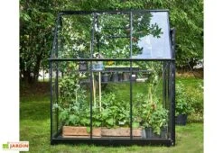Halls Serre De Jardin En Aluminium Et Verre Trempé Qube 66 Noir 3,9 M² -Garantia Boutique serre jardin aluminium verre trempe qube 66 noir 39m 1