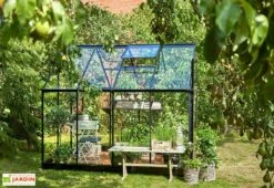 Halls Serre De Jardin En Aluminium Et Verre Trempé Qube 68 Noir 5,1 M² -Garantia Boutique serre jardin aluminium verre trempe qube 68 noir 51m 2