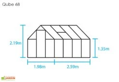 Halls Serre De Jardin En Aluminium Et Verre Trempé Qube 68 Noir 5,1 M² -Garantia Boutique serre jardin aluminium verre trempe qube 68 noir 51m 3