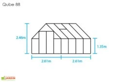 Halls Serre De Jardin En Aluminium Et Verre Trempé Qube 88 (6,6 M²) 11 Halls Serre De Jardin En Aluminium Et Verre Trempé Qube 88 (6,6 M²) -Garantia Boutique serre jardin aluminium verre trempe qube 88 66m