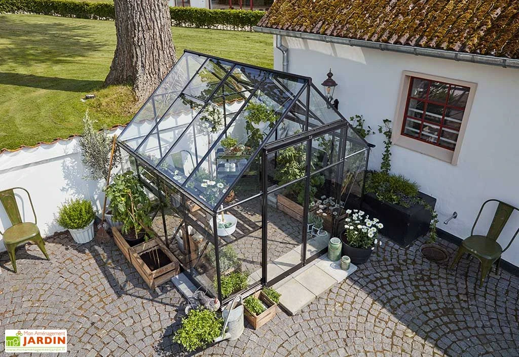 Halls Serre De Jardin En Aluminium Et Verre Trempé Qube 88 (6,6 M²) 5 Halls Serre De Jardin En Aluminium Et Verre Trempé Qube 88 (6,6 M²) – Image 3