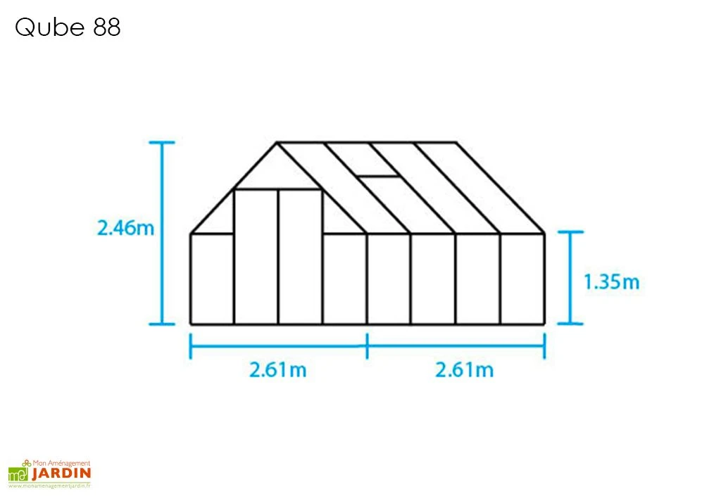 Halls Serre De Jardin En Aluminium Et Verre Trempé Qube 88 (6,6 M²) 6 Halls Serre De Jardin En Aluminium Et Verre Trempé Qube 88 (6,6 M²) – Image 4