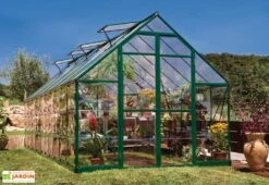 Serre De Jardin En Aluminium Et Polycarbonate Balance – Vert -Garantia Boutique serre jardin aluminium vert polycarbonate balance 8x20 1