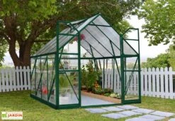 Garantia Boutique -Garantia Boutique serre jardin aluminium vert polycarbonate balance 8x8 1