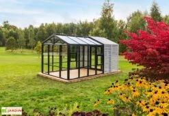 Serre De Jardin En Bois Et Verre Trempé Avec Panneaux Occultants – Lilas -Garantia Boutique serre jardin bois panneaux occultants stali design 04