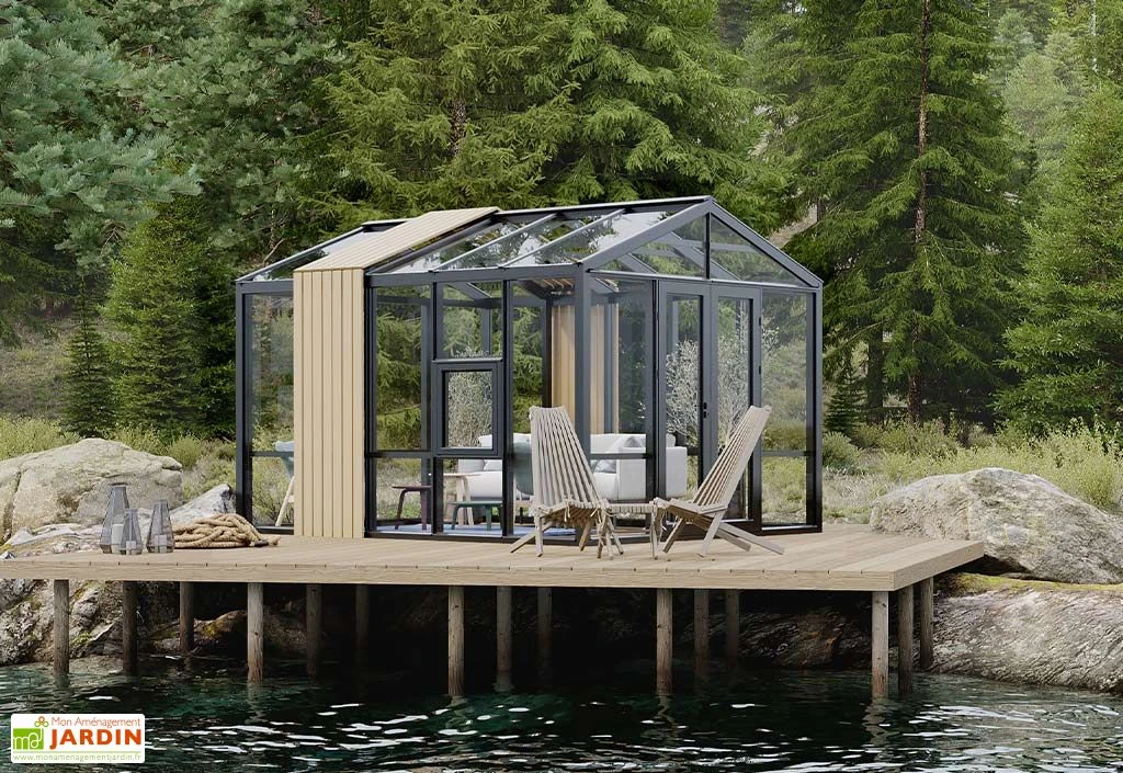 Serre De Jardin En Bois Et Verre Trempé Avec Panneaux Occultants – Hortensia 3 Serre De Jardin En Bois Et Verre Trempé Avec Panneaux Occultants – Hortensia
