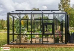 Serre De Jardin En Bois Et Verre Trempé – Myosotis -Garantia Boutique serre jardin bois verre trempe stali 9m2
