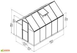 Serre De Jardin Grise Polycarbonate Aluminium 3 X 2 M – Mythos 6x10 -Garantia Boutique serre jardin polycarbonate aluminium gris mythos palram 3x2m