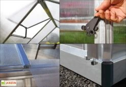 Serre De Jardin Grise Polycarbonate Aluminium 2 X 2 M – Mythos 6x6 -Garantia Boutique serre jardin polycarbonate aluminium grise 2m mythos 6x6 palram 4