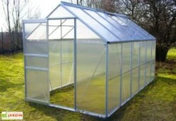 Serre De Jardin En Aluminium Et Polycarbonate – Diamant Gris 126