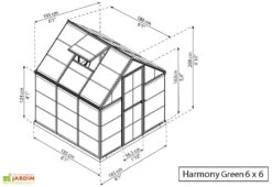 Serre De Jardin Polycarbonate Harmony Palram - Canopia Verte -Garantia Boutique serre jardin polycarbonate green palram harmony 6x6 1