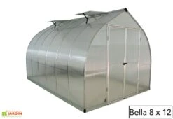 Serre De Jardin En Aluminium Et Polycarbonate Bella - Argent -Garantia Boutique serre jardin polycarbonate palram bella 8x12 1
