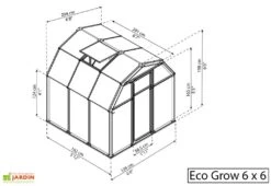 Serre De Jardin Verte Polycarbonate Et PVC – Eco Grow -Garantia Boutique serre jardin polycarbonate palram ecogrow 6x6 1 1
